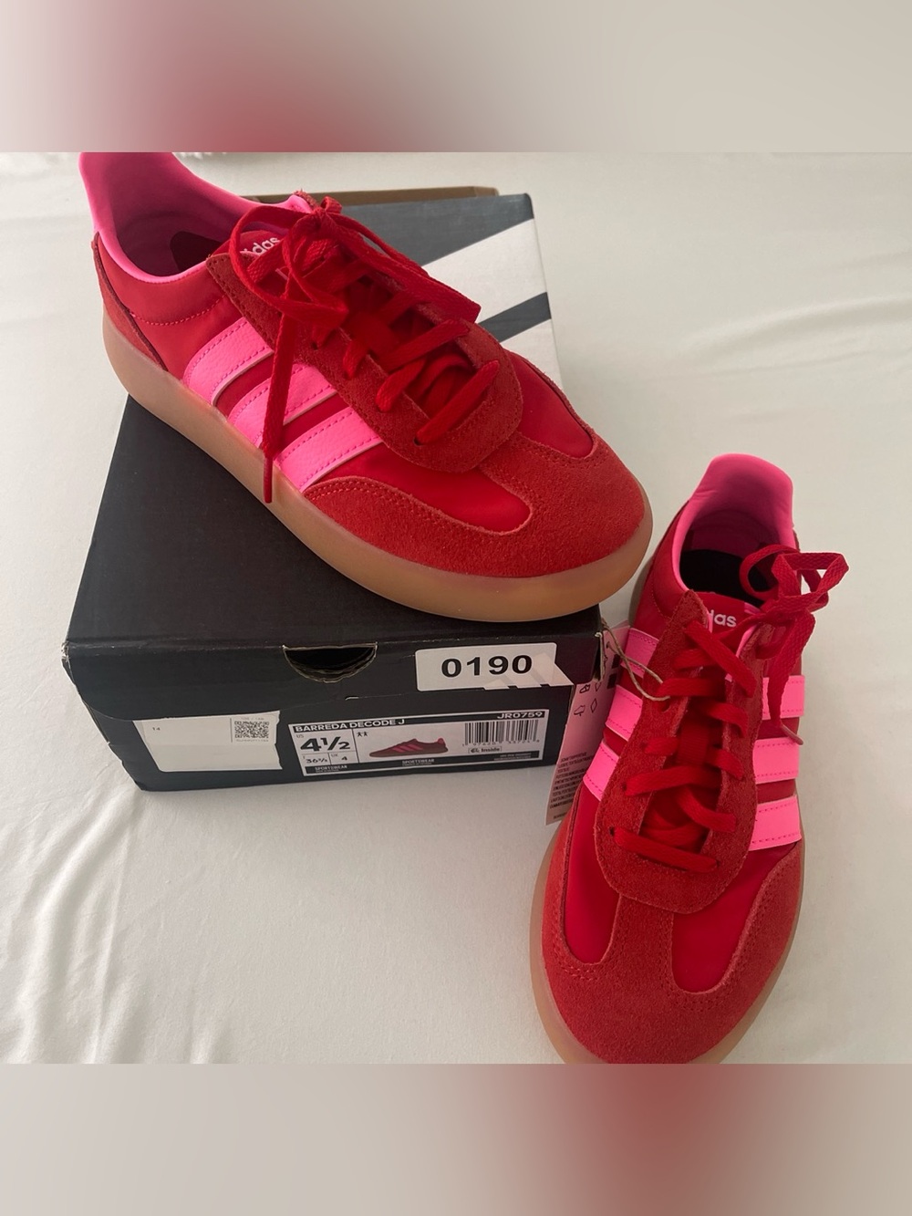 NEW Adidas Women's Red & Pink Sneakers. Size US 4.5 it fit a size 6 or 6.5 woman